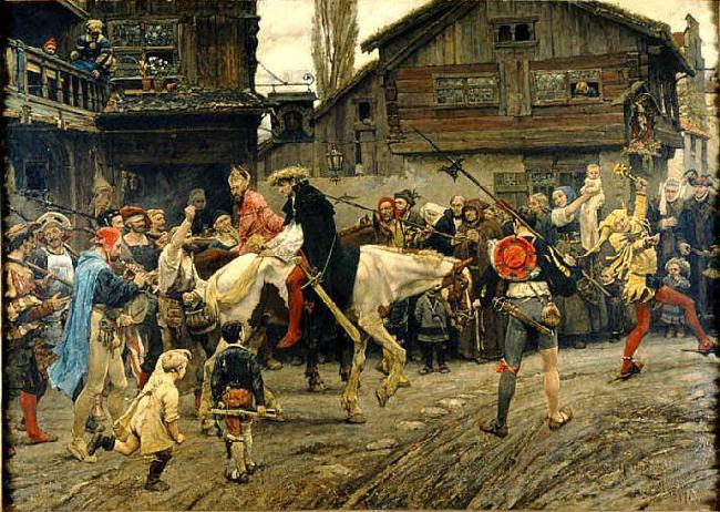 carl gustaf hellqvist Peder Sunnanvader and Master Knut Ignominious Entry China oil painting art